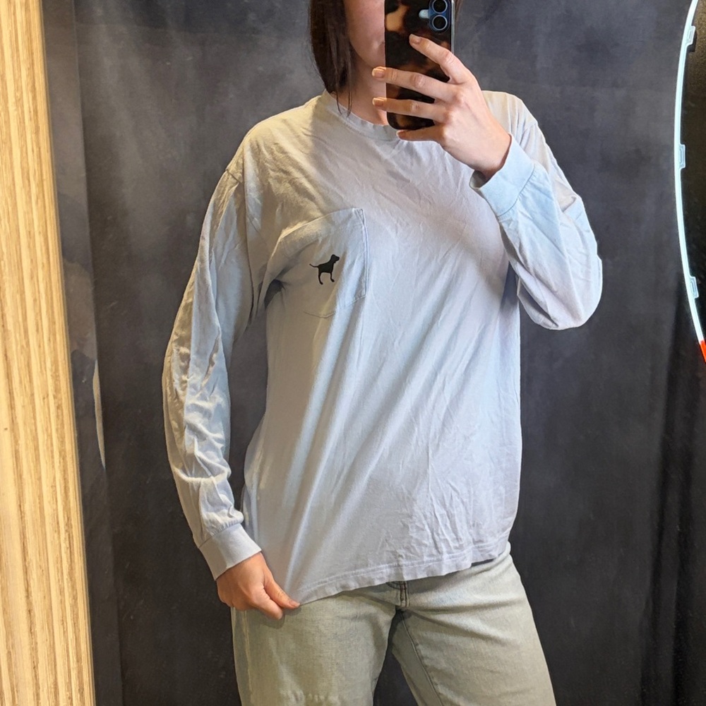 PINK Victoria's Secret Light Blue Long Sleeve Tee